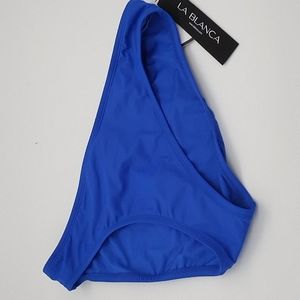 La Blanca Solid Hipster Bikini Bottom China Blue‎ 16